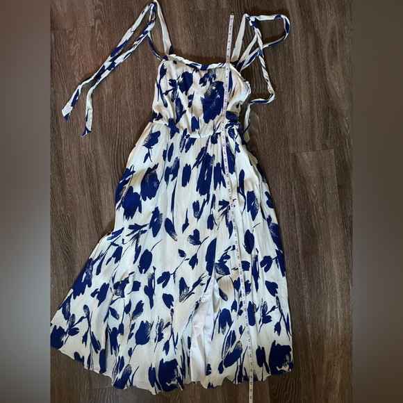 Jason Wu size 4 blue floral tie strap dress - Picture 2 of 10